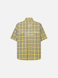 DAXUEN vibrant vertical striped shirt with patches