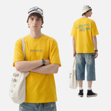 DAXUEN vibrant yellow 'ANSWER ME' graphic t-shirt