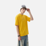 DAXUEN vibrant yellow 'ANSWER ME' graphic t-shirt