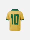 DAXUEN yellow short-sleeve mesh polo with emblem and number 10