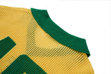 DAXUEN yellow short-sleeve mesh polo with emblem and number 10