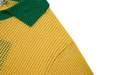 DAXUEN yellow short-sleeve mesh polo with emblem and number 10