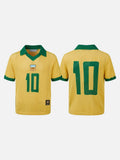 DAXUEN yellow short-sleeve mesh polo with emblem and number 10