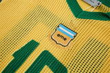 DAXUEN yellow short-sleeve mesh polo with emblem and number 10