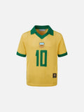 DAXUEN yellow short-sleeve mesh polo with emblem and number 10