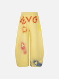 DAXUEN vibrant yellow oversized star graphic sweatpants