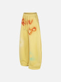 DAXUEN vibrant yellow oversized star graphic sweatpants
