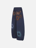 DAXUEN vibrant yellow oversized star graphic sweatpants