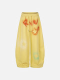 DAXUEN vibrant yellow oversized star graphic sweatpants