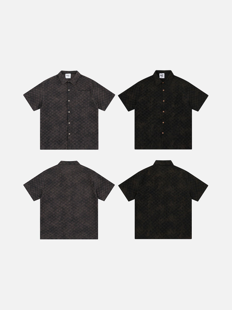 Oversized Geometric Button-Up Shirt