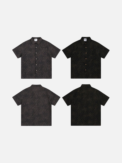 Oversized Geometric Button-Up Shirt