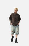 Oversized Geometric Button-Up Shirt