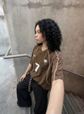 DAXUEN Brown Number 7 Terrace Jersey Tee