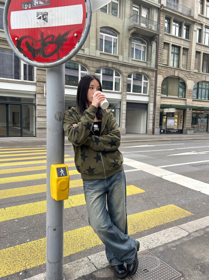 DAXUEN vintage-baggy-blue-denim-jeans — model photo