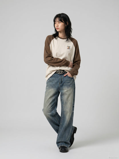 DAXUEN vintage-baggy-blue-denim-jeans — model photo