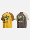 DAXUEN Vintage graphic t-shirt with beach scene print