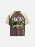 DAXUEN Vintage graphic t-shirt with beach scene print