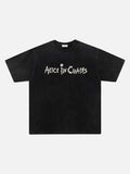 DAXUEN Vintage black short-sleeve graphic t-shirt