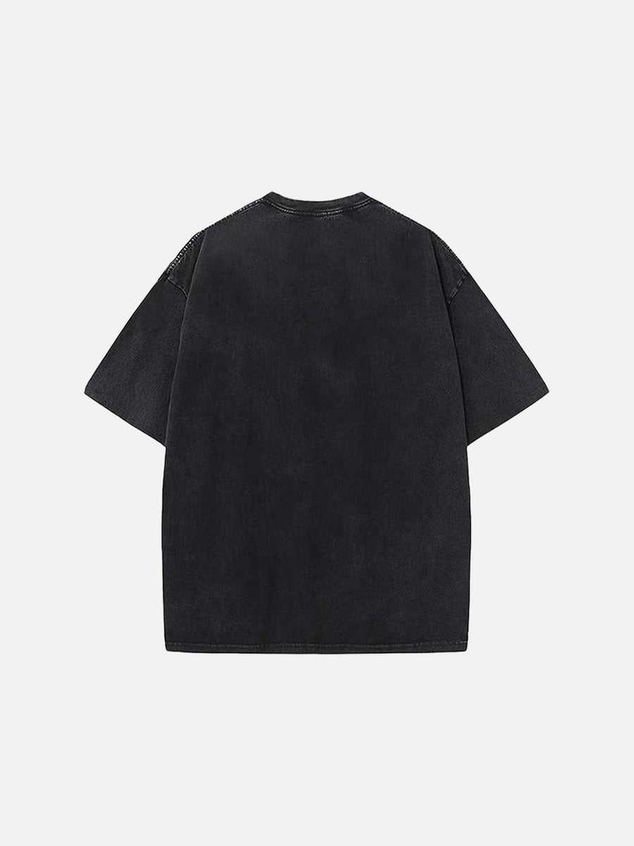 DAXUEN Vintage black t-shirt with rose graphic