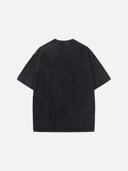DAXUEN Vintage black t-shirt with rose graphic