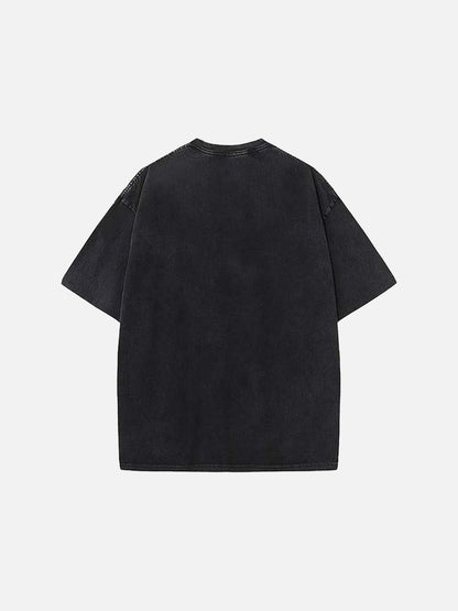 DAXUEN Vintage black t-shirt with rose graphic