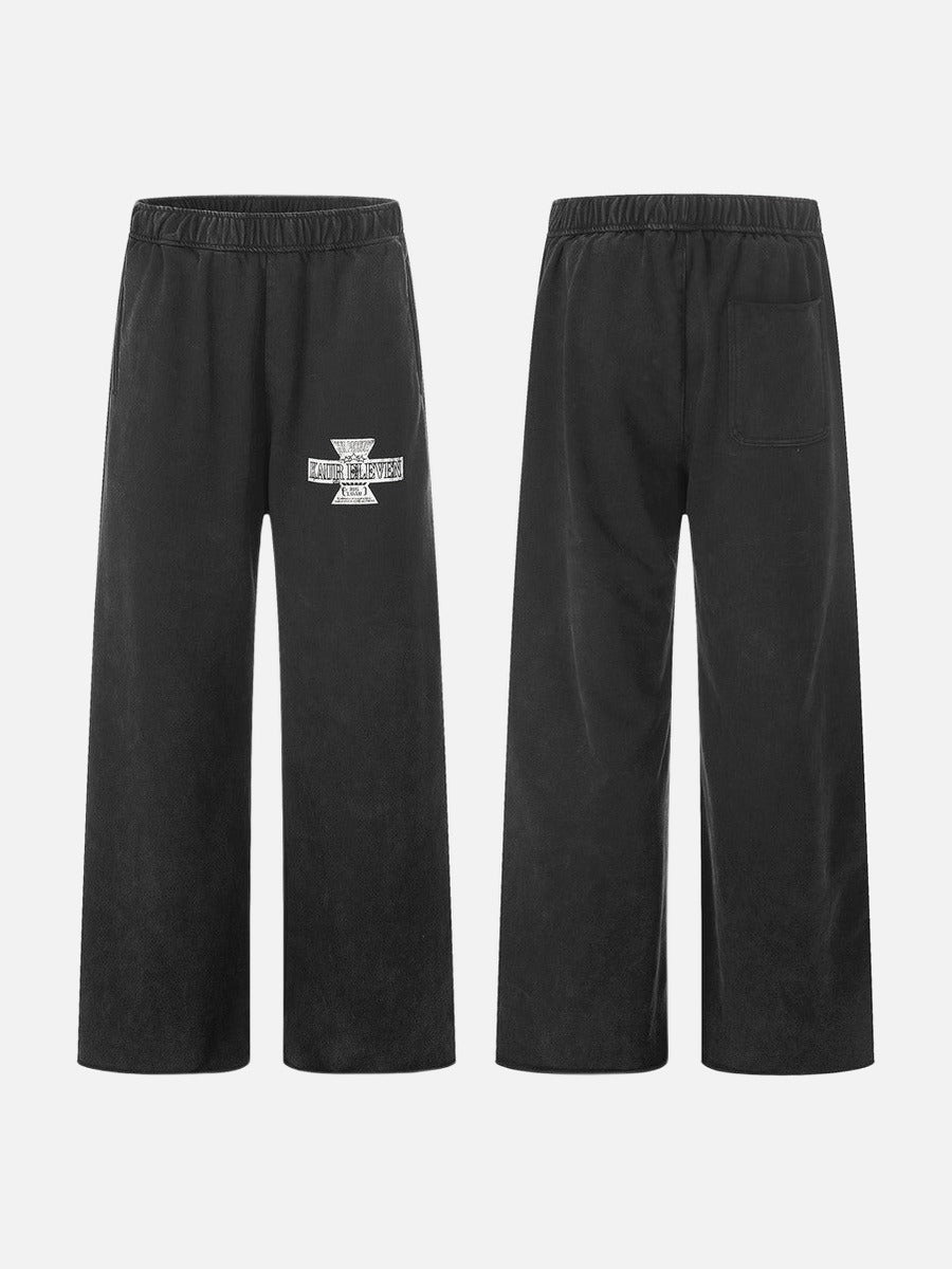 DAXUEN Wide-leg sweatpants with graphic print