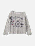 DAXUEN Long sleeve top with vintage compass graphic