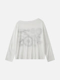 DAXUEN Long sleeve top with vintage compass graphic