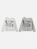 DAXUEN Long sleeve top with vintage compass graphic
