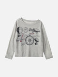 DAXUEN Long sleeve top with vintage compass graphic