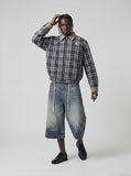DAXUEN Loose-fit wide-leg denim culottes — model photo