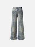 DAXUEN Wide-leg distressed denim pants