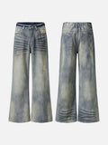 DAXUEN Wide-leg distressed denim pants