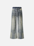 DAXUEN Wide-leg distressed denim pants