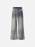 DAXUEN Distressed wide-leg jeans in washed light blue denim