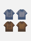 DAXUEN Oversized vintage crew neck t-shirt with graphic print