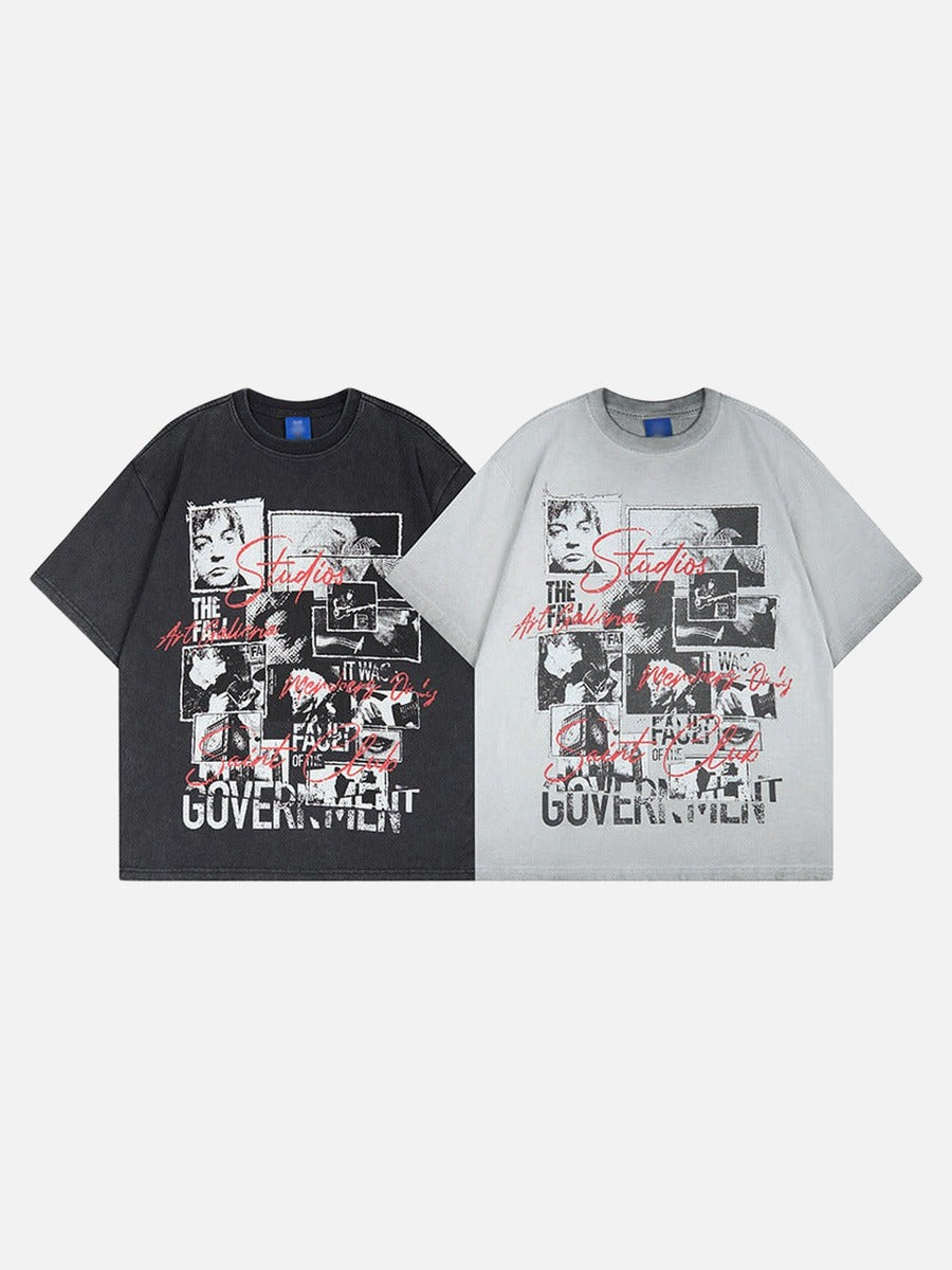 DAXUEN Vintage graphic crew neck t-shirt