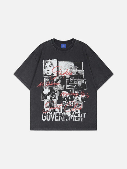DAXUEN Vintage graphic crew neck t-shirt