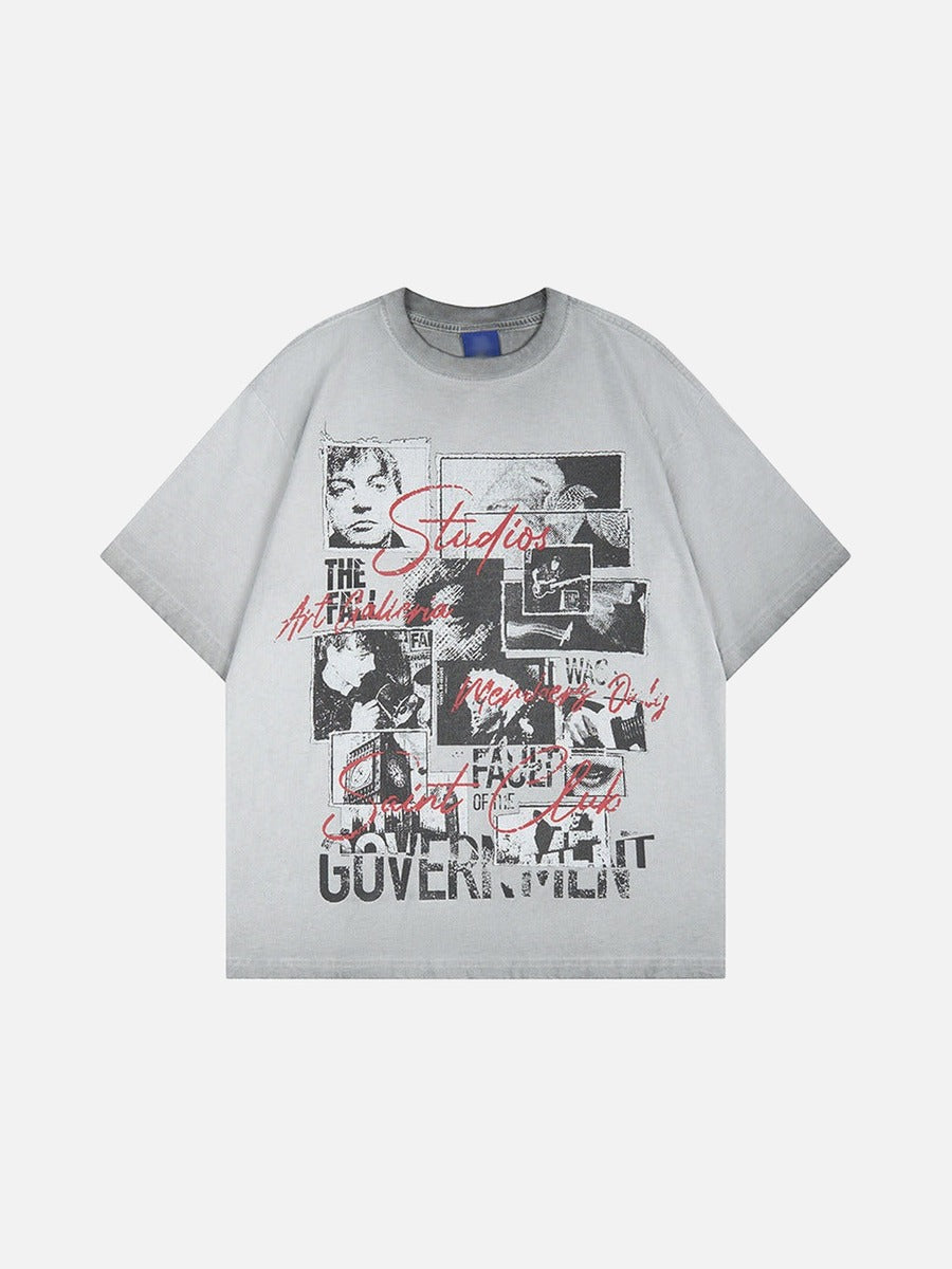 DAXUEN Vintage graphic crew neck t-shirt
