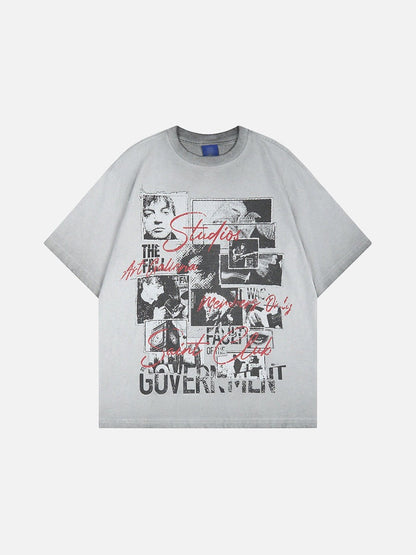 DAXUEN Vintage graphic crew neck t-shirt