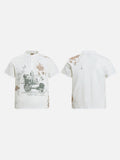 DAXUEN Vintage graphic Henley T-shirt with distressed print