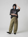 DAXUEN Vintage oversized graphic t-shirt in washed black — model photo