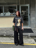 DAXUEN Oversized short-sleeve t-shirt with vintage graphic print — model photo