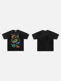 DAXUEN Vintage graphic print short-sleeved T-shirt