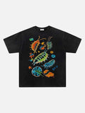 DAXUEN Vintage graphic print short-sleeved T-shirt