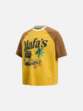 DAXUEN Men's relaxed-fit raglan short-sleeve vintage graphic T-shirt