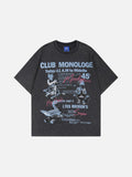 DAXUEN Vintage graphic t-shirt with Club Monologue print