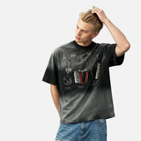 DAXUEN Vintage graphic t-shirt featuring musical instruments