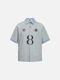 DAXUEN Light grey short-sleeved polo shirt with embroidered details