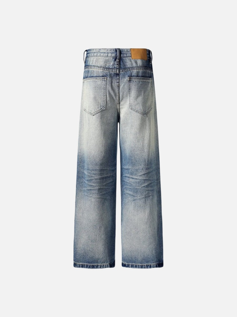 DAXUEN Wide-leg loose-fit denim jeans with high-rise waist
